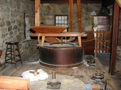 Mill wheel in operation