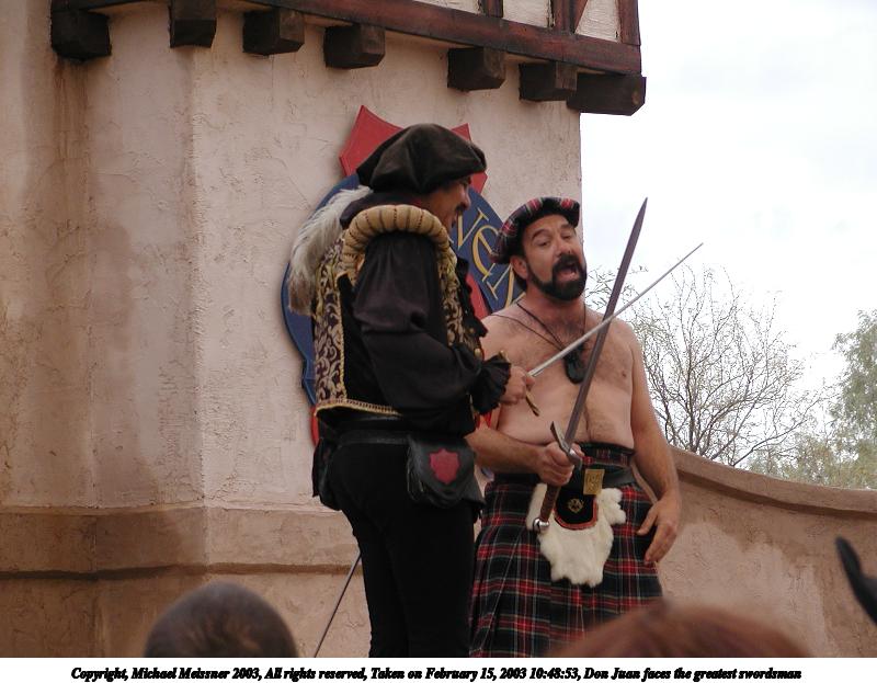 Don Juan faces the greatest swordsman