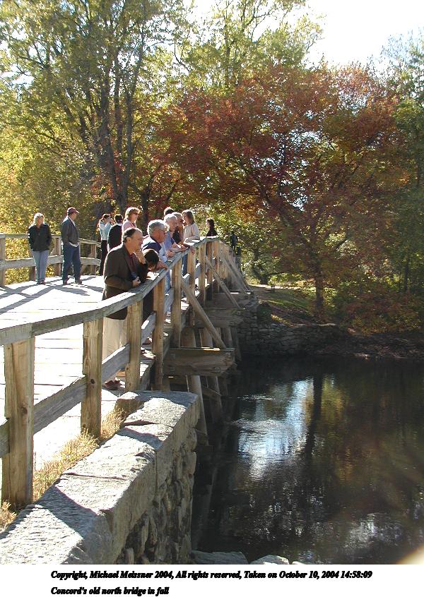 Concord's old north bridge in fall