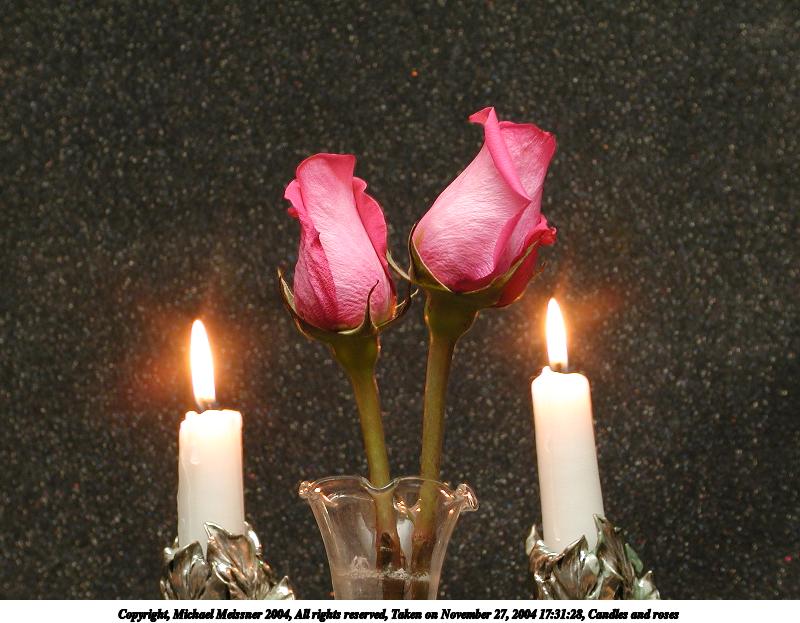 Candles and roses