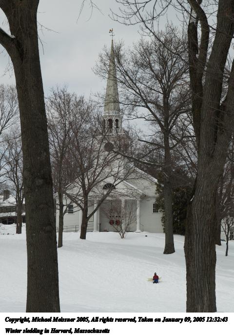 Winter sledding in Harvard, Massachusetts
