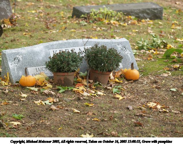 Grave with pumpkins