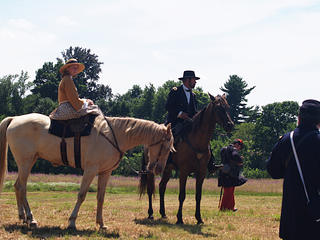 Reenactors portraying Ulysses S. Grant and daughter #2