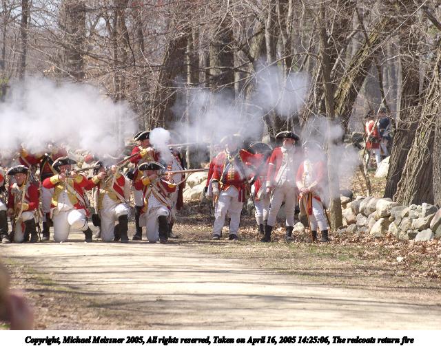 The redcoats return fire