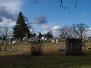 Harvard graveyard in the clouds