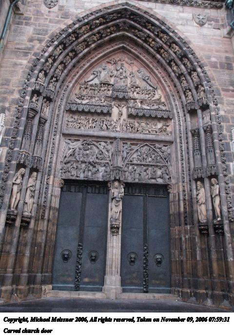 Carved church door