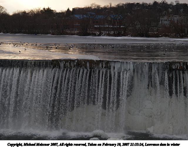 Lawrence dam in winter