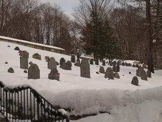 Concord graveyard in snow