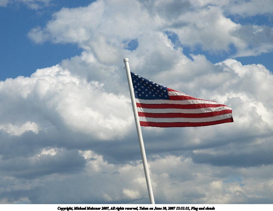 Flag and clouds