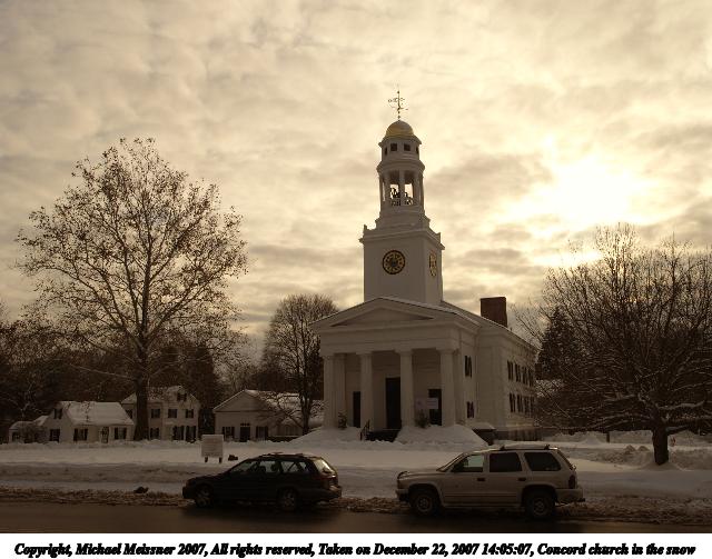 Concord church in the snow