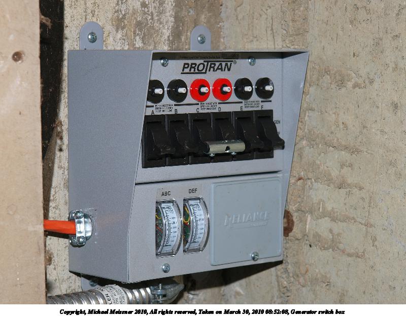 Generator switch box