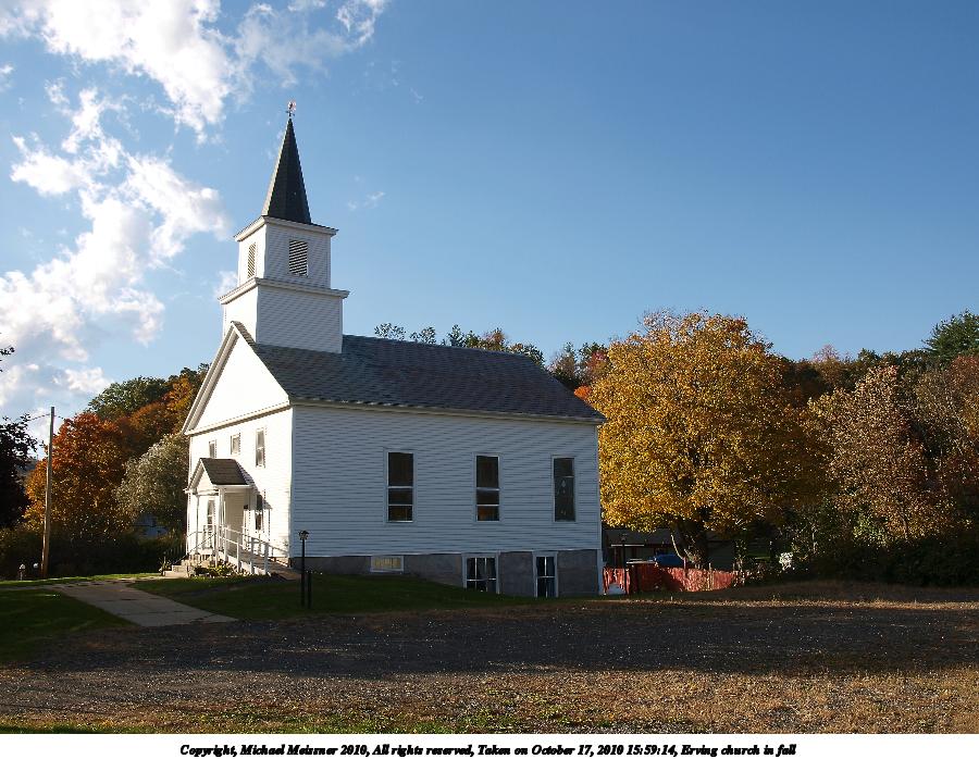 Erving church in fall