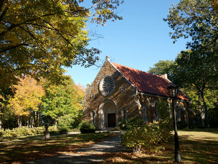 Andover chapel in early fall