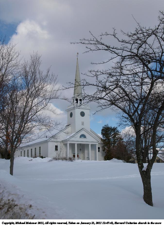 Harvard Unitarian church in the snow #5