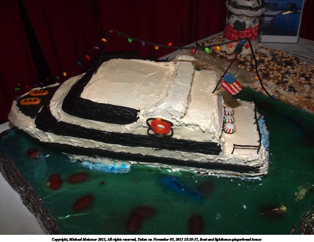 Boat and lighthouse gingerbread house #3