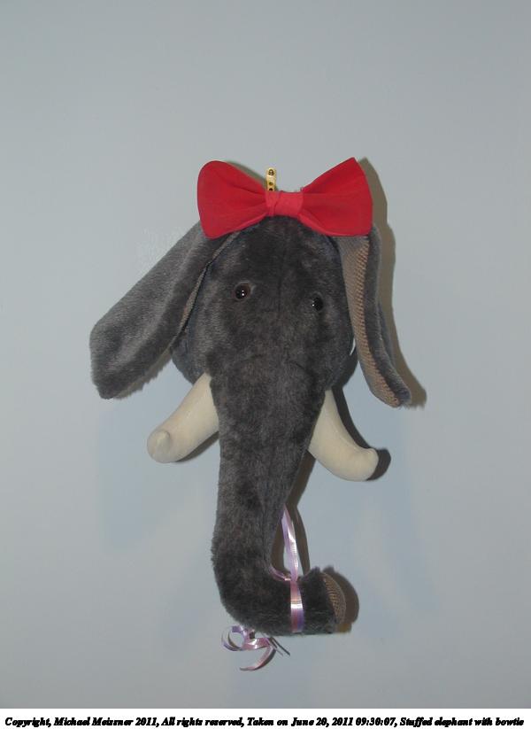 Stuffed elephant with bowtie