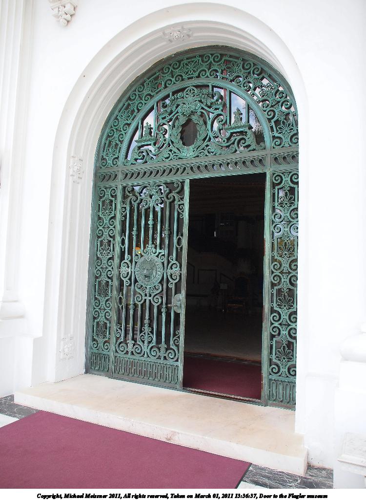 Door to the Flagler museum