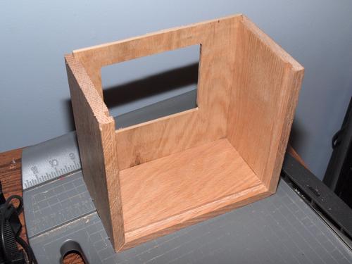 Box with back panel installed