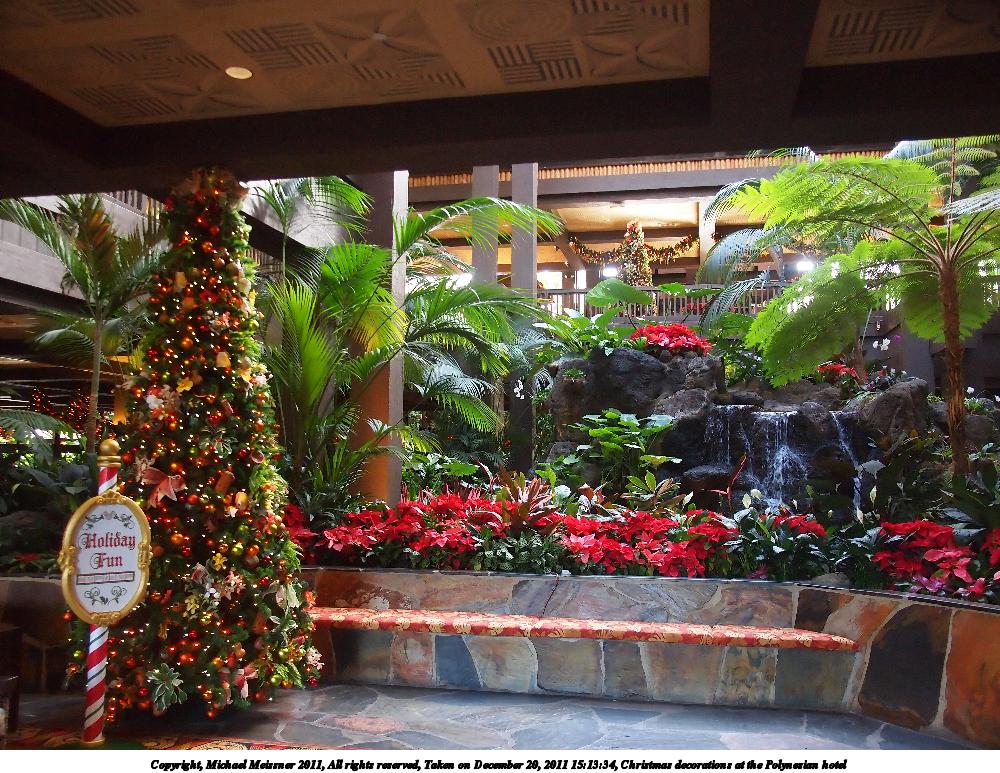 Christmas decorations at the Polynesian hotel