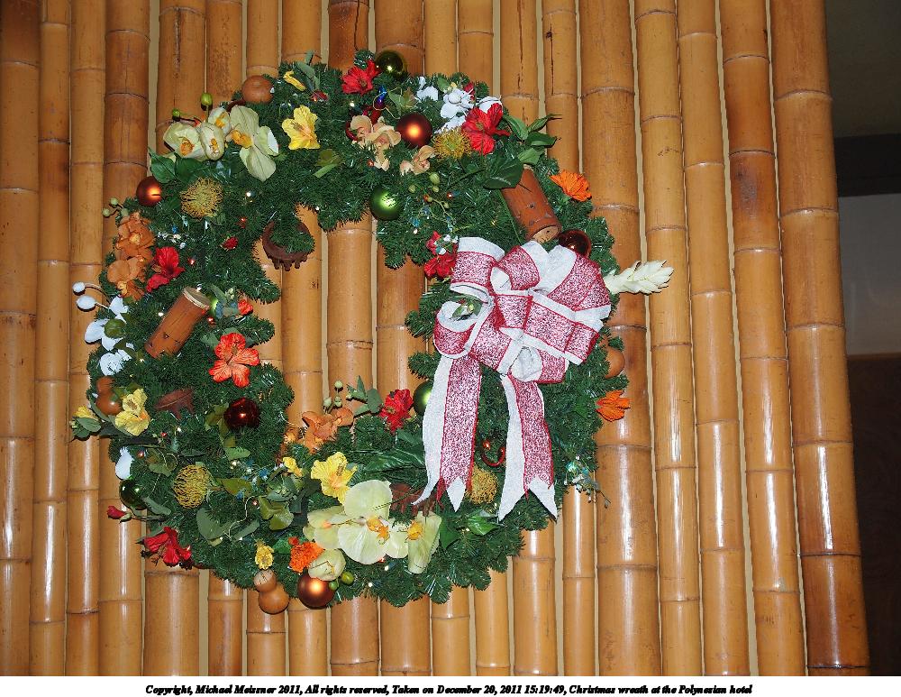 Christmas wreath at the Polynesian hotel