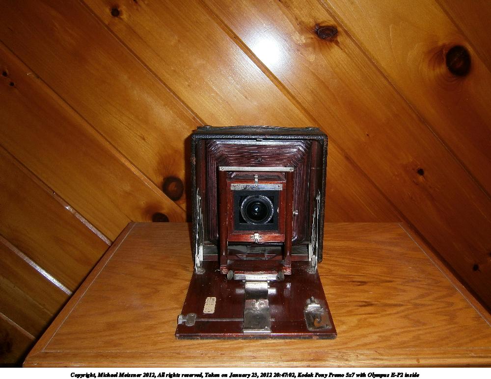 Kodak Pony Premo 5x7 with Olympus E-P2 inside