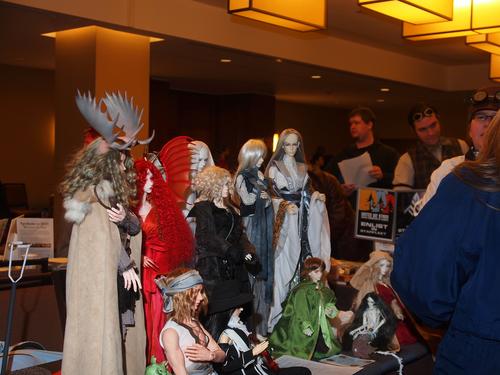 Cosplayers and dolls
