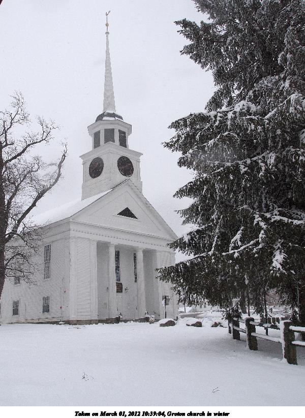Groton church in winter