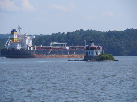 Barge and lighthouse
