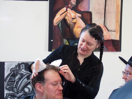 G.W. trying on Josephine's cat ears