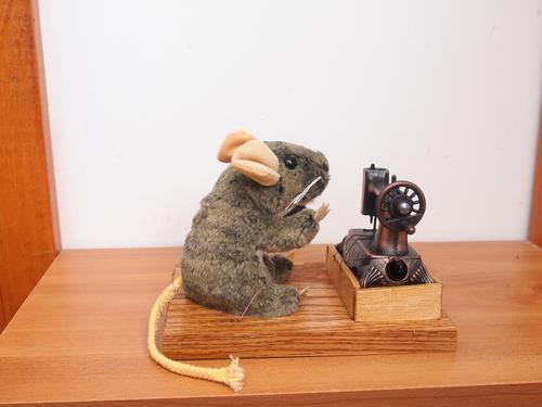 Lady Arabella with her sewing machine