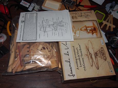 Parts for the Leonardo Da Vinci Aerial Screw kit