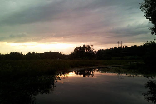 Sunset clouds at Spectacle Pond