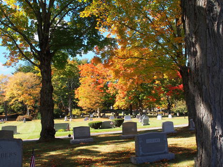 Andover Massachusetts' West Parish Garden Cemetery in fall #10