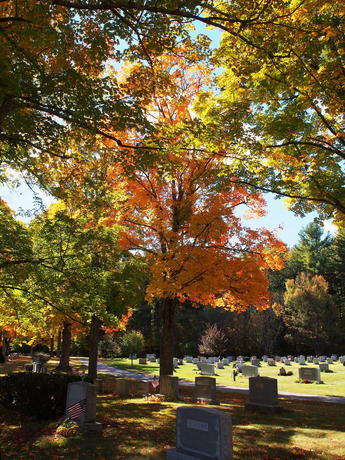 Andover Massachusetts' West Parish Garden Cemetery in fall #13