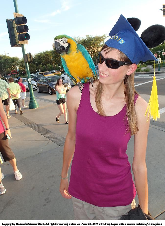 Capri with a macaw outside of Disneyland #3