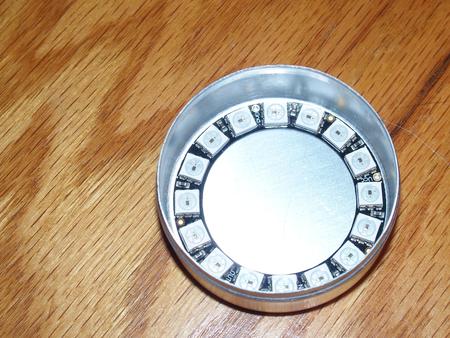 16-LED neopixel inside of 48mm Lee Valley watch case
