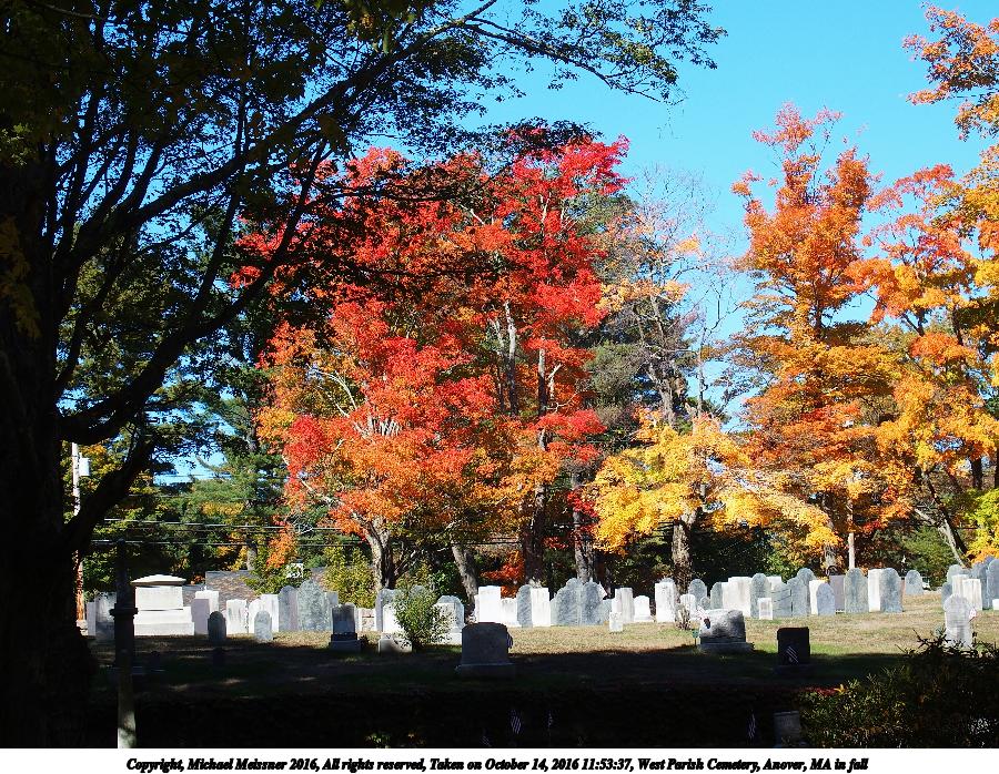 West Parish Cemetery, Anover, MA in fall #3