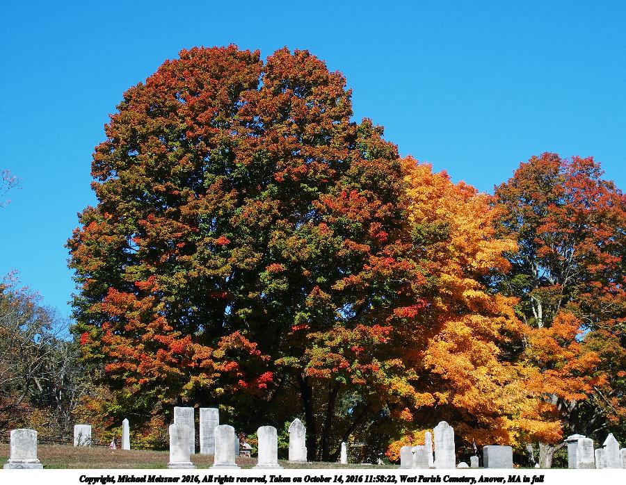 West Parish Cemetery, Anover, MA in fall #7
