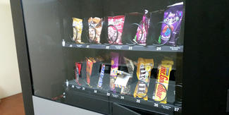 Melted chocolate in vending machine