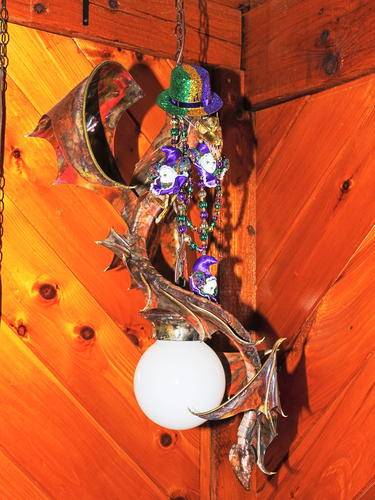 Mardi Gras dragon lamp