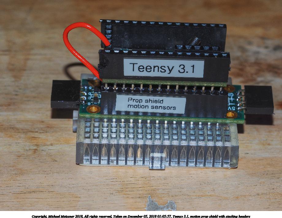 Teensy 3.1, motion prop shield with stacking headers
