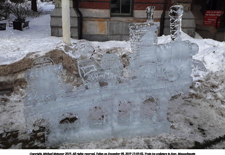 Train ice sculpture in Ayer, Massachusetts