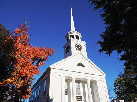Groton church in fall #2