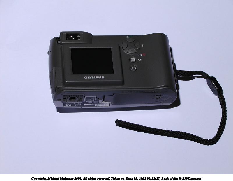 Back of the D-510Z camera