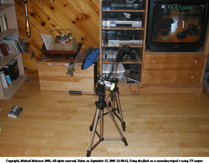 Using the flash on a secondary tripod + using TV output