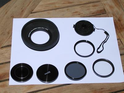 52mm UV and polarizer filters + accessories