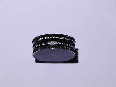 52mm UV and polarizer filter stacked