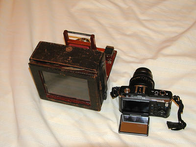 Chautauqua 4x5 camera and Olympus E-P2 #2