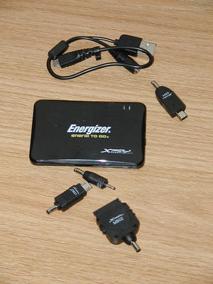 Cell phone and external USB battery charger