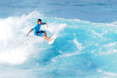 Young surfer in Hawaii